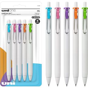 Uniball One Gel Pen 5 Pack, 0.7mm Medium Assorted Pens, Gel Ink Pens | Office Supplies Sold by Uniball are Pens, Ballpoint Pen, Colored Pens, Gel Pens, Fine Point, Smooth Writing Pens