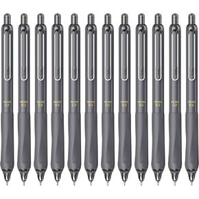 ParKoo Gel Pens Quick Dry Ink Fine Point 0.5mm, Retractable Rolling Ball 6 Black/6 Blue Ink Pen, Click Silent Pens Set for Journaling Notetaking Drawing Sketching Smooth Writing Non Bleed 12pcs