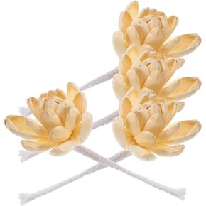 4pcs Diffuser Flowers Natural Aromatherapys Reed Flowers Placement Refill Aroma Diffuser Stick with Rope for Home Fragrance As Shown 13X7X7CM
