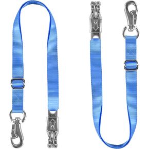 Trailer Tie for Horse Haulage, Cross tie with Adjustable Nylon Straps Leads with Panic Snap and Bull Snap Fixed Eye Equestrian Equipment Black, Aadjustable from 28" to 46"