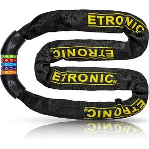 Bike Lock M10, Chain Cable Lock Tuff Links 4 Feet Long Security 5-Digit Resettable Combo Combination Lock Bicycle Lock Hardened Steel Tough Square Links Chain Lock