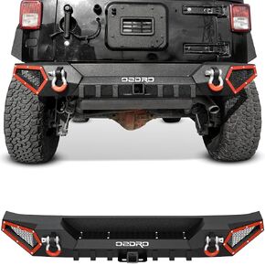 OEDRO Front Bumper Compatible with 2007-2024 Jeep Wrangler JK/JKU JL/JLU Gladiator JT, Rock Crawler Off Road Full Width Bumper with Winch Plate Mounting & 2 x D-Rings