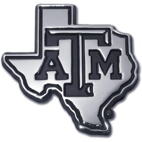 Elektroplate Texas A&M (TX Shape Debossed) Premium Athletics Car Truck Auto Emblem