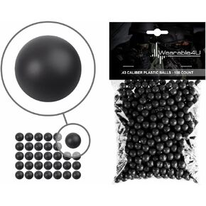 Wearable4U .43 Cal or .50 Cal Training Plastic Balls for Paintball Guns