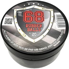 20 x Premium Quality .68 Caliber Hard Rubber Balls 3.9 gr. Heavy Powerballs Resuable Paintballs for Self & Home Defense Pistols