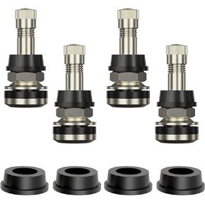 deemars 4 Pieces TR-416 Metal Valve Stems Outer Mount, Metal Valve Stems Fits 0.453 and 0.625 Inch Rim Holes 1-1/2" Long