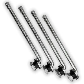 Haltec Four TR510 90 Degree 5 1/2 inch Bent Truck and Bus Tire Nickel Plated Valve Stems for Drop Center Aluminum Disc Wheels with 0.625 (5/8 inch) inch Valve Holes. TV-510 Valve Stems.