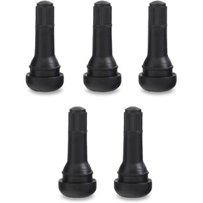 UGSHY 5 PCS Snap-in Tire Valve, TR412 Short Valve Stem, for Tubeless 0.45 Inches Rim Holes on Standard Vehicle Tires (Black)