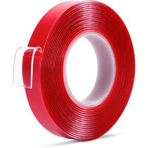 Double Sided Tape Heavy Duty - 1/2" 10' Transparent Strong Adhesive Removable Double Sided Mounting Tape for Home Decor,Wall Decor,Room Decor,Office Decor(Pack of 1 Roll)