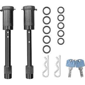 MaxxHaul 50151 Trailer Hitch Lock Pin Set 5/8 and 1/2 Inch with Locking System Anti-Rattle for 1-1/4" and 2" Class I,II,III,IV,V Hitches - Black Finish in Kuwait