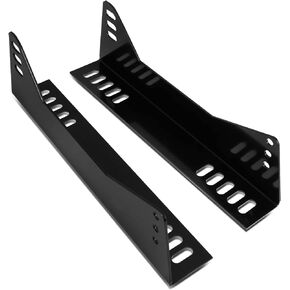 DNA MOTORING SMB-001 Pair of Mild Steel Adjustable Holes Bucket Seat Side Mounting Adapter Bracket Kit, Black