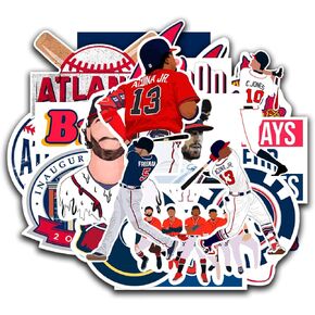 24 PCS American Baseball Stickers for Water Bottle, Laptop, Bicycle, Computer, Motorcycle, Travel Case, Car Decal Decoration Sticker 2-2.5 inches