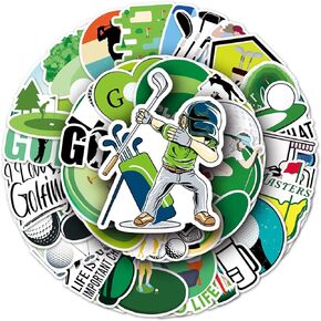 Golf Stickers for Kids Boys Girls Teens 50 Pcs Golf Vinyl Decals Pack for Water Bottle Bumper Guitar Skateboard Journal Luggage, Golfer Reward Durable Stickers (Golf)