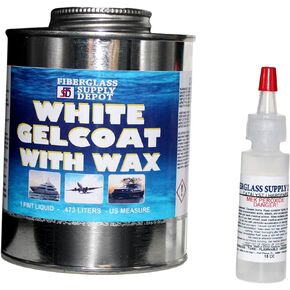 White Gelcoat with Wax - Pint with 15cc Hardener (MEKP)