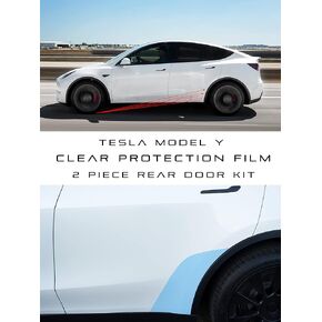 Crystal Shield 2020-2023 Tesla Model Y Partial Rear Door Paint Protection Film Kit 8 Mil Thick PPF Clear - 10 Year Warranty