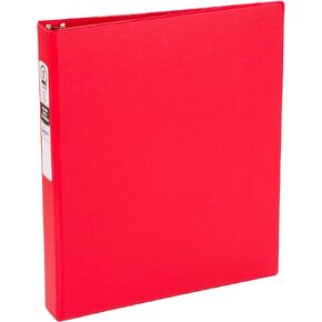 Avery Economy Binder with 1 Inch Round Ring, Red, 1 Binder (3310) & Durable View 3 Ring Binder, 1 Inch Slant Rings, 1 Green Binder (17832)