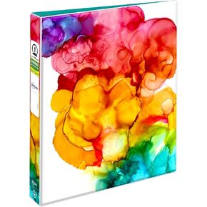 Avery + Amy Tangerine Designer Collection Binder, 1.5 Inch Round Rings, 275-Sheet Capacity, Watercolor Rainbow (28347)
