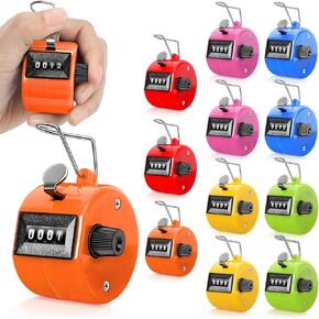 12 Pcs Handheld Tally Counter Manual Mechanical Clicker Counters 4-Digit Number Counter for Coaching, Golf and Stadiums Supplies