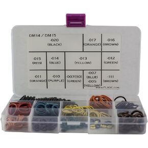 Flasc Paintball Dye DM14 / DM15 Deluxe Color Coded o-Ring kit W/ 300+ orings