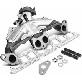 A-Premium Exhaust Manifold Kits W/Nuts & Gasket & Heat Shield & Washer [fits 4Cyl 2.5L] Compatible with Jeep Wrangler, Wagonner, Scrambler, Comanche, Cherokee 84-00, CJ7,TJ & Dodge Dakota & AMC Eagle