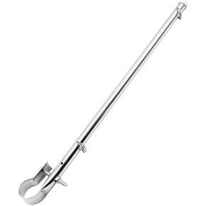 MARINE CITY Stainless Steel Rail Mount Pole Base Bright Polished Attractive Finish Flag Rod Staff for Boats Yachts Marines RVs Fishing boats (Flag not Included)