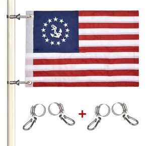 Orange Boat Flag with Replacement Flag, 12" x 18" Water Ski Flag with 52" Retractable Boat Safety Flagpole & Firm Holder, Durable Boating Safety Flag Skier Down Flag for Swimming, Surfing