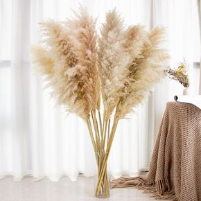 Pampas Grass Decor Tall, 40" Inch 10 Stems Natural Pompas Grass, Dried Pampas Grass for Wedding, Birthday Party, Farmhouse, Boho Home Decor, Baby Shower Decorations
