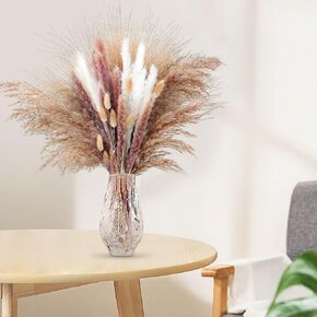 110 Pcs Pampas Grass Decor 23''/60cm , Natural Dried Pampas Bouquet, Boho Decor, Dried Reed Flowers. Suitable for Wedding Decor, Centerpiece Table Decorations, Flowers for Decoration in Kuwait