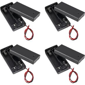 4PCS 2AA Battery Holder with Leads Wires ON/Off Switch and Screw Cap Case Back Cover (4pcs 2AA)