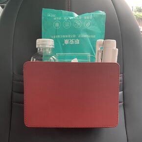HUWANDE Car Trash Can,Multi-Function Garbage Can,Small Car Door Organizer,Leather Car Trash Can Front Seat,Car Seat Back Storage Box (Black)