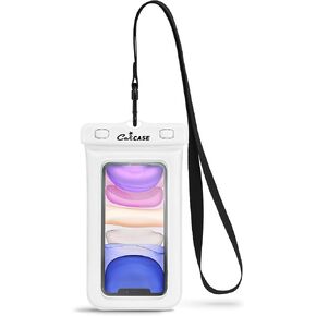 CaliCase Universal Waterproof Floating Phone Pouch - IPX8 Waterproof Floating Phone Case with Lanyard for iPhone X-14/ S20-S23/ Pixel 1-7 - Black in Kuwait