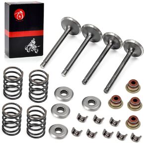 Intake Valve & Exhaust Valve and Seals & Spring & Valve Spring Retainers & Valve Collet Keepers Compatible with EZGO 4 Cycle Gas Golf Cart Fuji Robin 295 cc Robin 350 cc 1992-2002 72507-G01 72508-G01