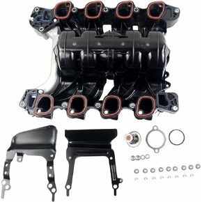 615-178 Upper Intake Manifold with Thermostat and Gaskets Compatible with Crown Victoria Mus tang Thunderbird Lincoln Town Car Mercury Grand Marquis Cougar V8 4.6L 1996-2000 Replaces#F6SZ9424AA