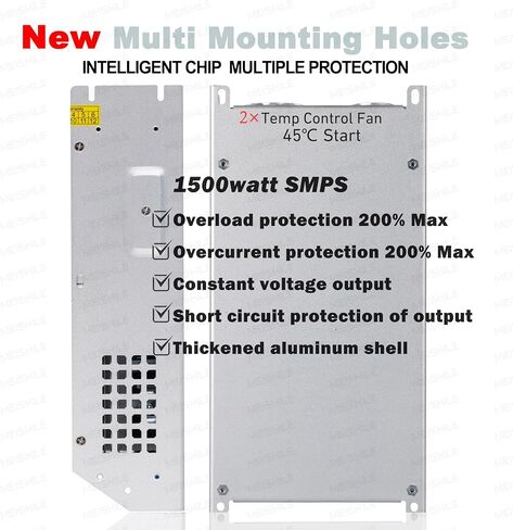 MEISHILE 60V 25A 1500W تحويل التيار الكهربائي محول AC إلى DC محول محول لمصباح ضوء شريط السائق LED، مكبر للصوت، آلة، 120V 110V إلى 60Volt 5A 8A 10A 15A 20Amp in Kuwait