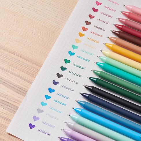 Kaco Gel Pens 20 Assorted Color Ink 0.5mm Fine Point, Cute Stationery Journaling Note Taking Pens Retractable Office School Supplies in Kuwait