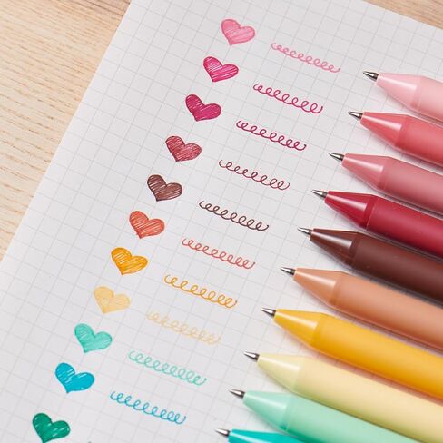 Kaco Gel Pens 20 Assorted Color Ink 0.5mm Fine Point, Cute Stationery Journaling Note Taking Pens Retractable Office School Supplies in Kuwait