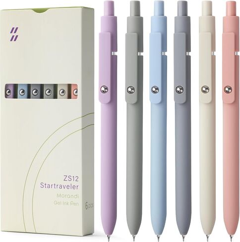 FIOVER Gel Pens - 6Pcs 0.5mm Pens Fine Point Smooth Writing Pen, Black Gel Ink Pens for Journaling Note Taking, Cute Aesthetic Office School Supplies Gifts for Women in Saudi Arabia