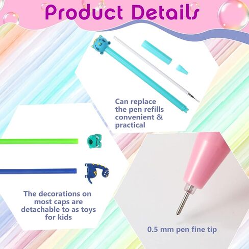 300 Pcs Novelty Pens Bulk Kids Cute Pens Cartoon Fun Pens 0.5 mm Black Gel Ink Pens Assorted Animal Styles Kawaii Decorative Writing Pens for School Office Home Teacher Student Kids Gift Supplies in Saudi Arabia