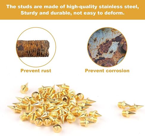 100PCS 1/4 Inch Track Spikes for Shoes,Sross Country Running Spikes with Spike Wrench,Golf Replacement Shoe Spikes for Field Sprinting Sports Short Running,Hiking,High Jumping in Kuwait