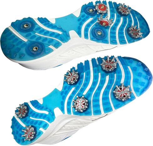 مسامير مدببة لأحذية الجولف، 28 قطعة من مسامير FJ في مسامير الجولف الناعمة مع خيط معدني و1 قطعة من معاول الجولف المعدنية سهلة التركيب لأحذية الجولف اللولبية للقدم (رمادي أحمر) LONGKUN in Kuwait