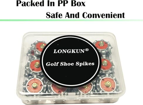 مسامير مدببة لأحذية الجولف، 28 قطعة من مسامير FJ في مسامير الجولف الناعمة مع خيط معدني و1 قطعة من معاول الجولف المعدنية سهلة التركيب لأحذية الجولف اللولبية للقدم (رمادي أحمر) LONGKUN in Kuwait