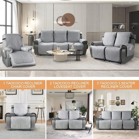 TAOCOCO 3 عبوات من الأشرطة المطاطية القابلة للتعديل، غطاء كرسي كرسي كرسي محبب، غطاء أريكة 3 مقاعد، أغطية حامل للأريكة (3 عبوات، أسود) in Kuwait