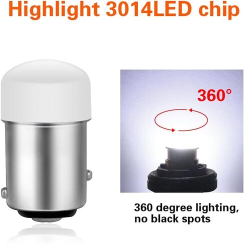 DuaBhoi 4× 1157 LED BAY15D 1034 2057 2357 7528 P21/5W Bulb Replacement for Car RV Camper Reverse Lamps Back Up Tail Brake Stop Parking Interior Indoor Dome Light White in Saudi Arabia