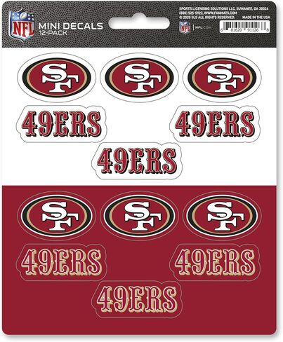 FANMATS 61135 San Francisco 49ers 12 Count Mini Decal Sticker Pack in Kuwait
