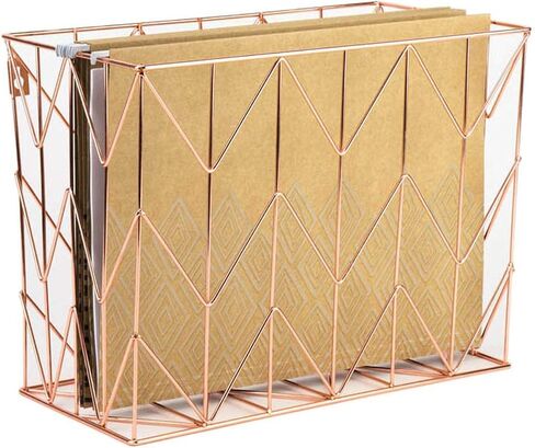 U Brands Hanging File Desk Organizer and Pencil Cup, Copper/Rose Gold in Saudi Arabia