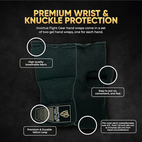 لفافات اليد الجل من فايت جير للملاكمة، لفافات سريعة للرجال والنساء، تدريب كيك بوكسينغ Muay Thai MMA in Kuwait