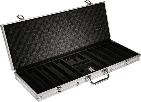 مجموعة شرائح بوكر Ace Casino في حقيبة حمل من الألومنيوم - رقائق بوكر Holo Inlay ثقيلة الوزن بوزن 14 جرامًا بجودة الكازينو - مع نرد وأوراق لعب - حماية شديدة التحمل - حقيبة محمولة قابلة للقفل (500 قيراط) in Kuwait