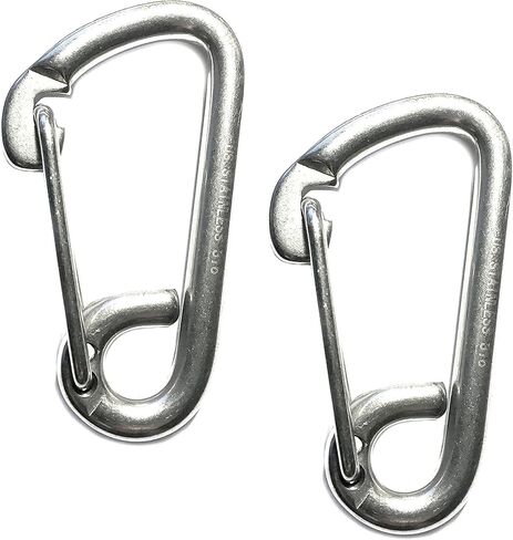 الولايات المتحدة الفولاذ المقاوم للصدأ 2 قطع الفولاذ المقاوم للصدأ 316 خطاف بنابض حلقة تسلق 5/16 "(8 مللي متر) مشبك أمان من الدرجة البحرية in Kuwait