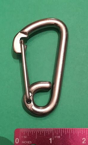 الولايات المتحدة الفولاذ المقاوم للصدأ 2 قطع الفولاذ المقاوم للصدأ 316 خطاف بنابض حلقة تسلق 5/16 "(8 مللي متر) مشبك أمان من الدرجة البحرية in Kuwait