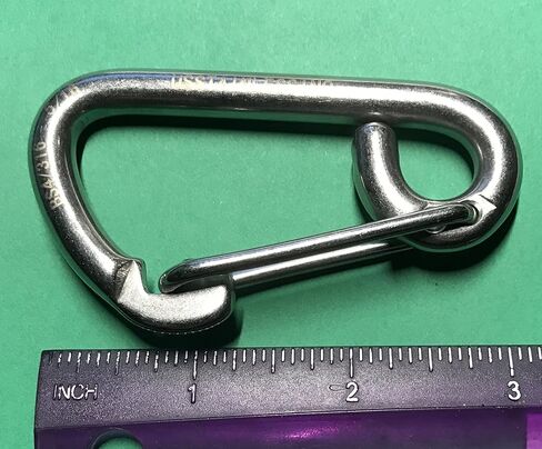 الولايات المتحدة الفولاذ المقاوم للصدأ 2 قطع الفولاذ المقاوم للصدأ 316 خطاف بنابض حلقة تسلق 5/16 "(8 مللي متر) مشبك أمان من الدرجة البحرية in Kuwait